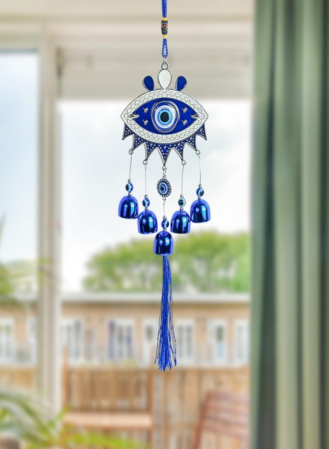 Hindcraft Vastu Decorative Items for Home, Metal Evil Eye Hanging for Home Entrance, 5 Bells Charm - Decorative Hanging for Good Luck, Protection, and Positive Energy - Home Decor Accessory - Image 1
